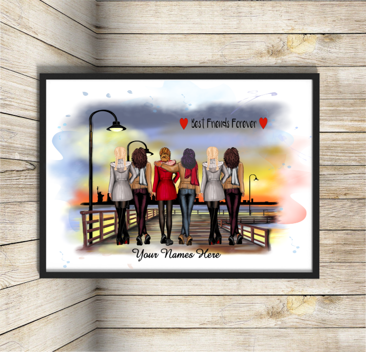 Best Friends New York A4 Print, Custom Best Friends Picture - Click Image to Close